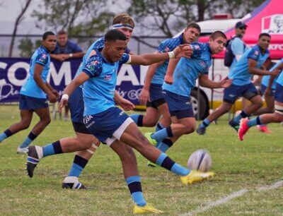 Nico Malan's forward power helped the Humansdorp school build an unassailable lead in their King Price Derby Series clash against HTS Daniel Pienaar. Photo: Nico Malan on Facebook.