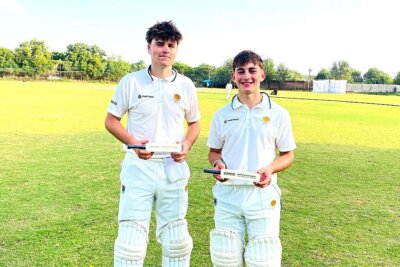 Luca Ghignone (left) and Eli Aufrichtig (right) provided unbeaten half-centuries to guide Rondebosch to their seventh successive win in India. Photo: Ollie Slingers.