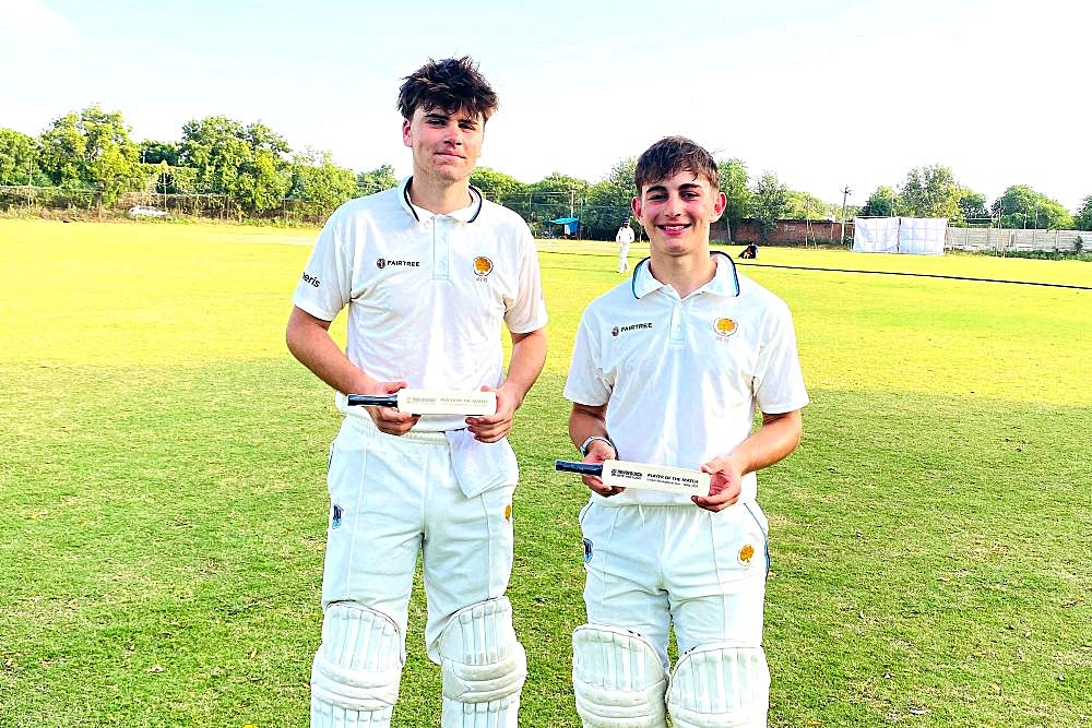 Luca Ghignone (left) and Eli Aufrichtig (right) provided unbeaten half-centuries to guide Rondebosch to their seventh successive win in India. Photo: Ollie Slingers.