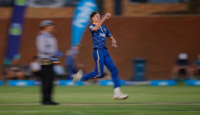 Frank van der Westhuizen and the Waterkloof bowling attack kept Menlopark in check with a disciplined performance. Photo: Frans Lombard. 