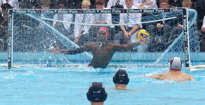 Caleb Malumbete is one of three Clifton goalkeepers who have represented South Africa who will be in action during the Clifton Water Polo Tournament. Photo: Brad Morgan.