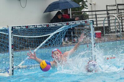 Michaelhouse's goalkeeper Elliot Springate surrendered only nine goals in two games on Friday, but Michaelhouse won one and lost one. Photo: Brad Morgan.