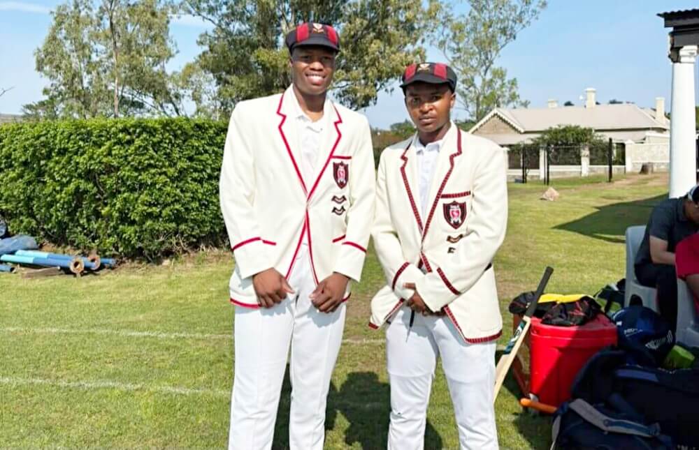 Kwezi Mtshakazi (left) scored an unbeaten half-century, while Afika Ganda (right) made a handy 26 in Dale College's victory over Queen's College. Photo: Supplied.