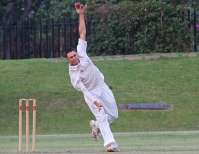 A tight seven overs from Riley Palmer helped Maritzburg College to dial up the pressure on Westville Boys' High. Photo; Maritzburg College on Facebook.
