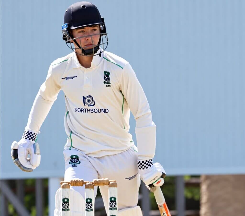 Cale Price struck an outstanding century to set Pearson one course for a big win over Kingswood College. Photo: Pearson High on Facebook.