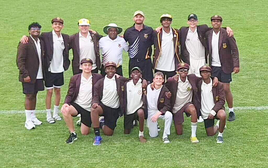 Rand Park High clinched a heart-stopping six-run win in the Super Over in their Schools SA20 match against Alex Hub. Photo: Supplied.